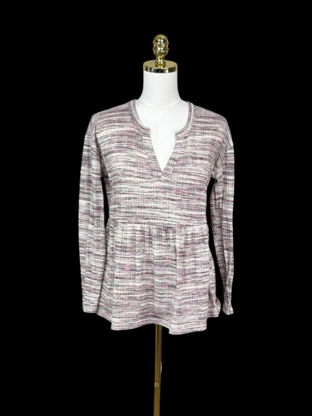 Woman’s Maurices knit space dye ribbed peasant top size S
